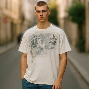 3 for /$30 Bare Fox Vintage Nautical Map Angel Graphic Grey T-Shirt Size 3XL